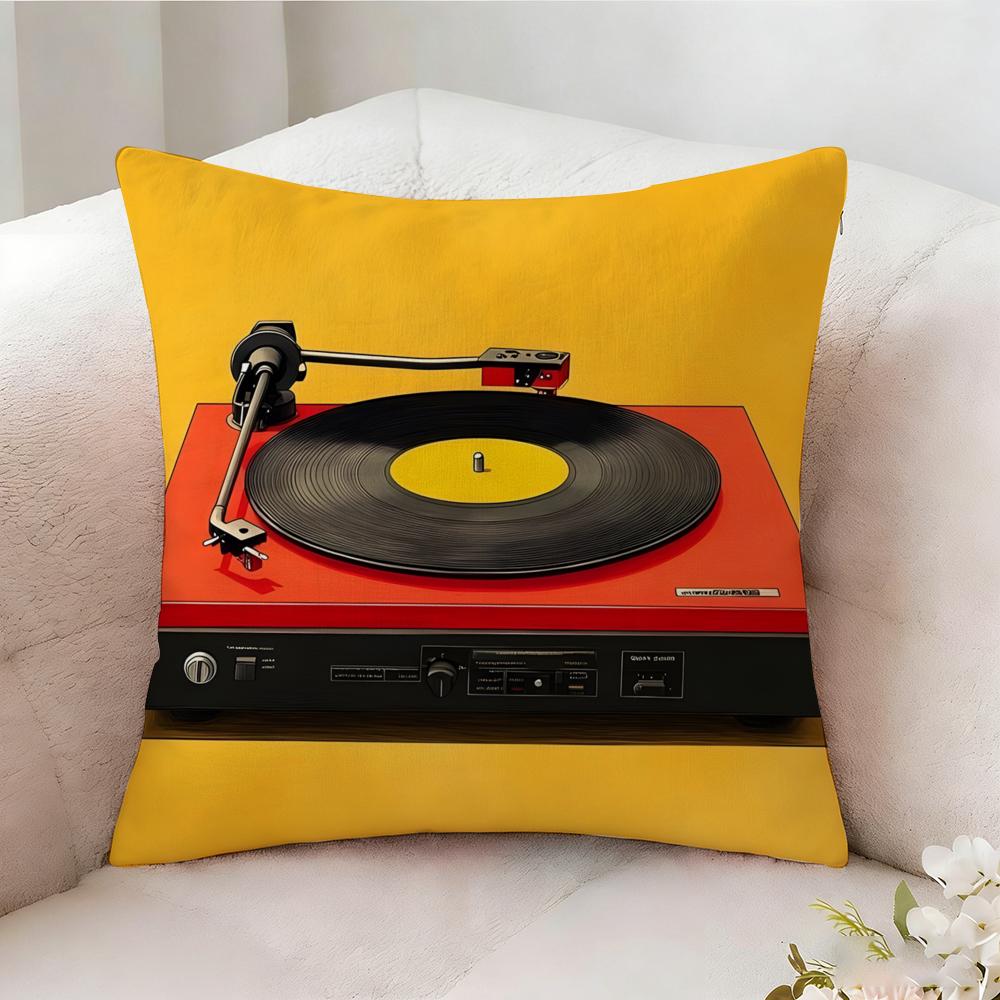 Simple Stylish Music Record Design Pillow Case Pillowcase Doublesided Printed Sofa Cushion Bedroom Headboard Pillow