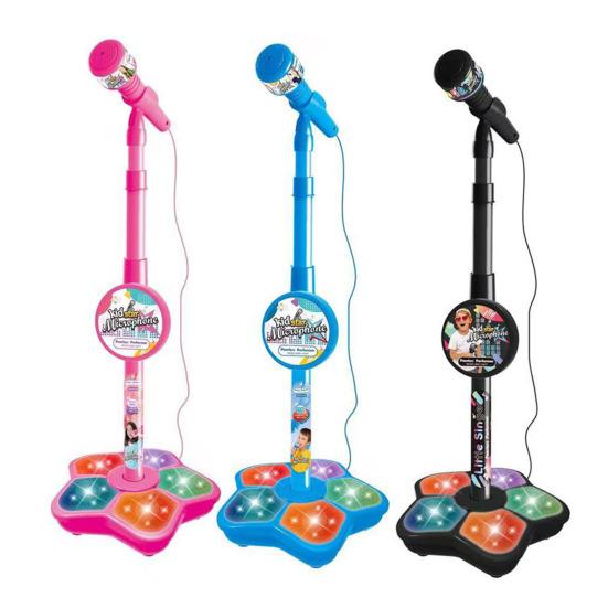 Yousheng Kids Microphone Toy with Height Standing Stand Toddlers Boys Girls Karaoke Machine with LED Light Music Children Adjustable Mic Singing Toy