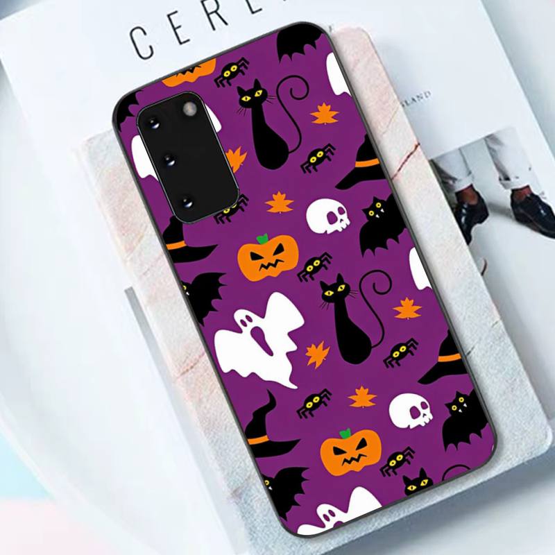 Helloween Cute Ghost Pumpkin Cat Phone Case for Samsung S10 21 20 9 8 Plus Lite S20 UlTRA 7edge