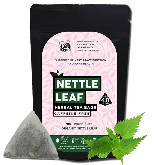 The Tea Trove Organic Nettle Leaf Tea Bags - 40 Eco-Friendly Stinging Nettle Tea Bags In Resealable Pouch , 40 Grams