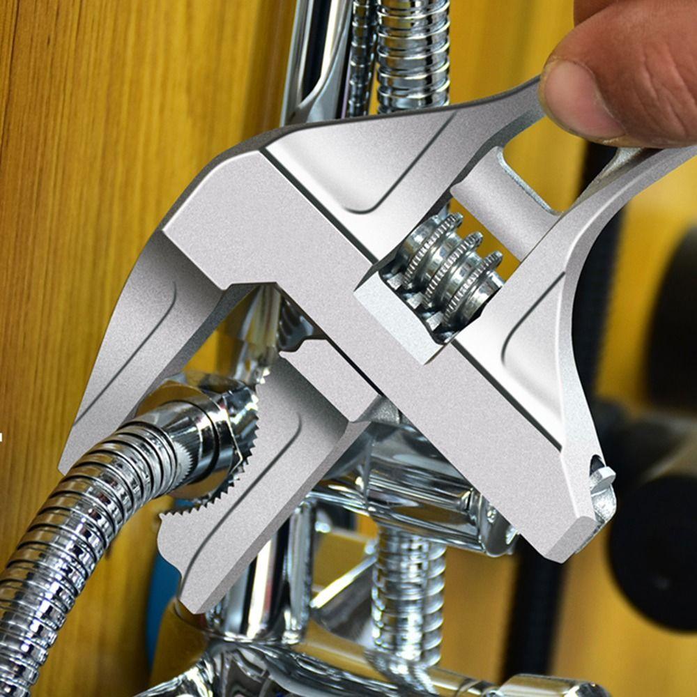 Clé à pipe de salle de bain à manche court Grande ouverture Clé de plomberie Clé réglable Toilette Évier