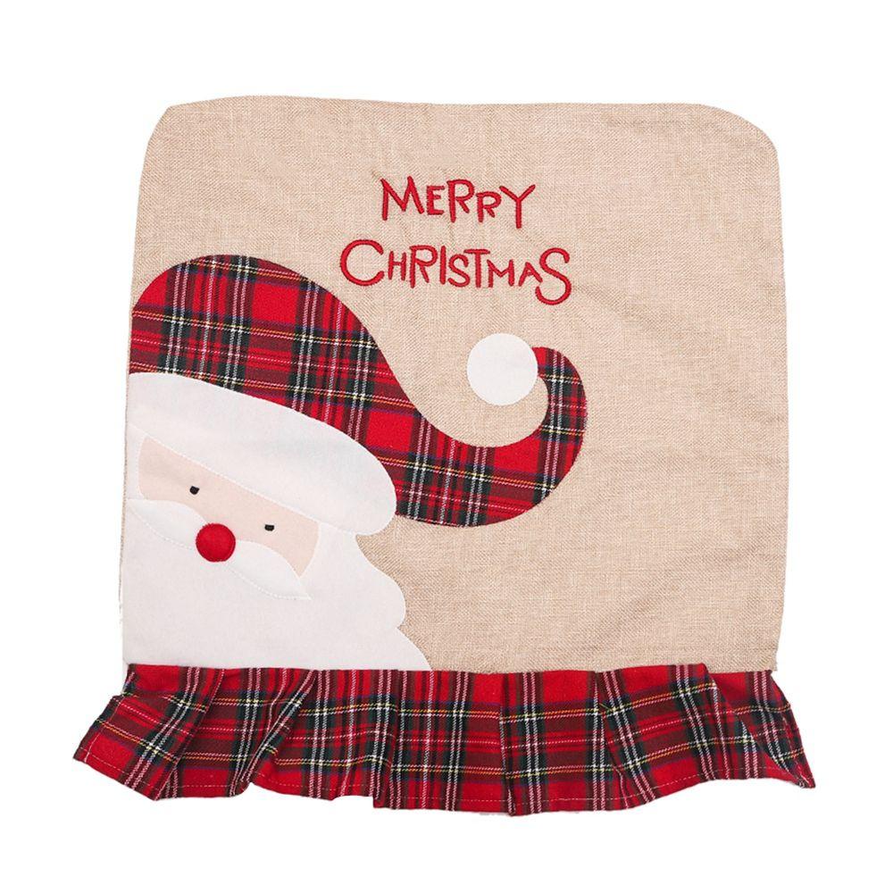 Decor Santa Claus New Year Kitchen Supplies Christmas  Decorations Chair Covers Chair Seat Cover