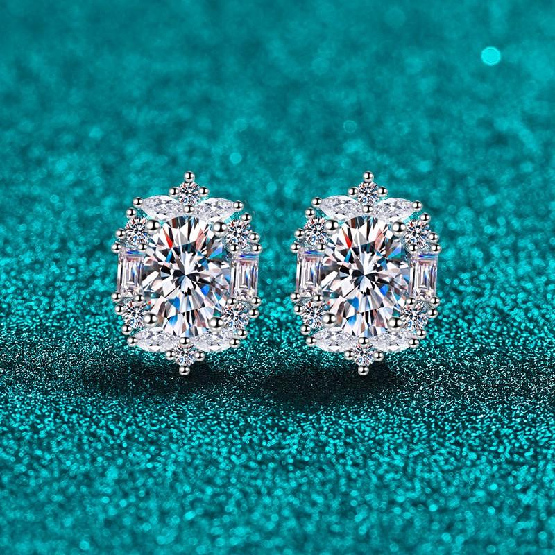 Elegant Moissanite Stud Earrings Women Sterling 5x7mm Oval Cut Lightweight Luxury Daily Wear