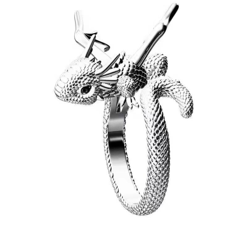 Dragon Animal Shaped Ring, Cute Ring, Female Fashion, High-end Feeling, Cool Style, Index Finger Ring