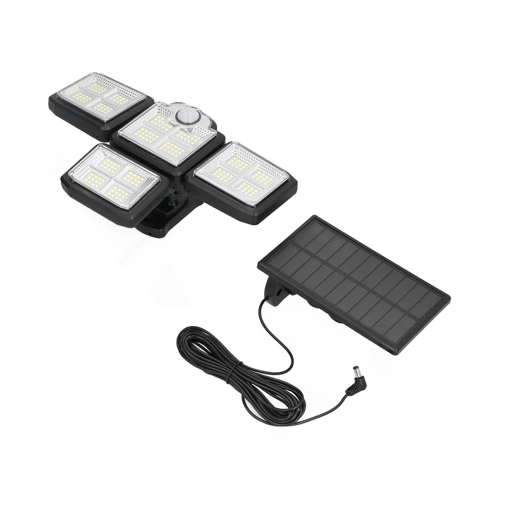 Outdoor Solar Lights IP65 Waterproof 198LEDs Motion Sensor Lights with 4 Adjustable Heads