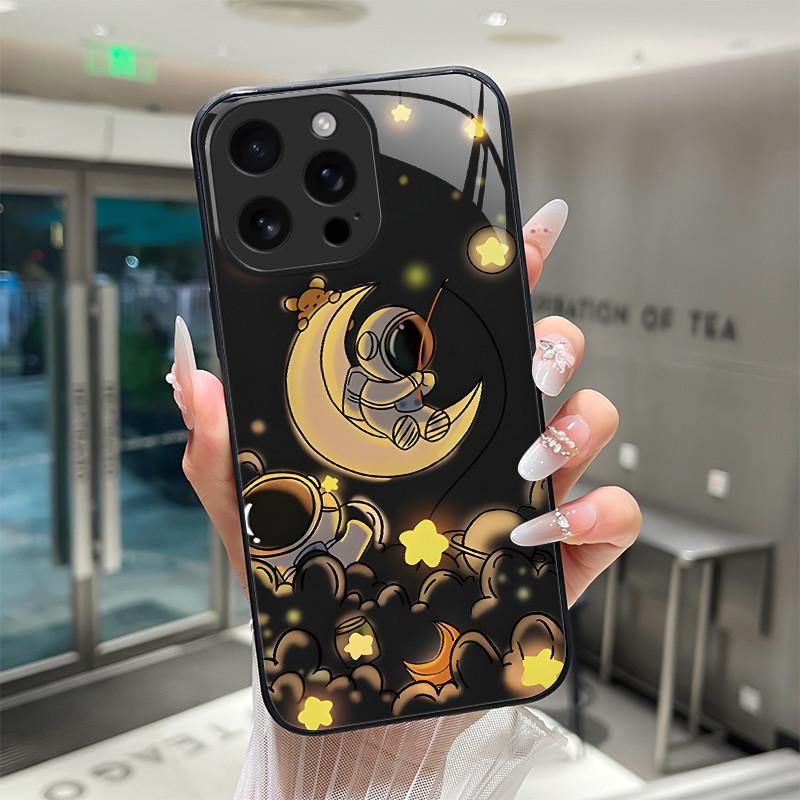 Für iPhone 16 15 Pro Max Plus 16E SE 2025 Gehärtetes Glas Handyhülle Coole Cartoon Tiger Drache Kameraschutz Harte Rückseite