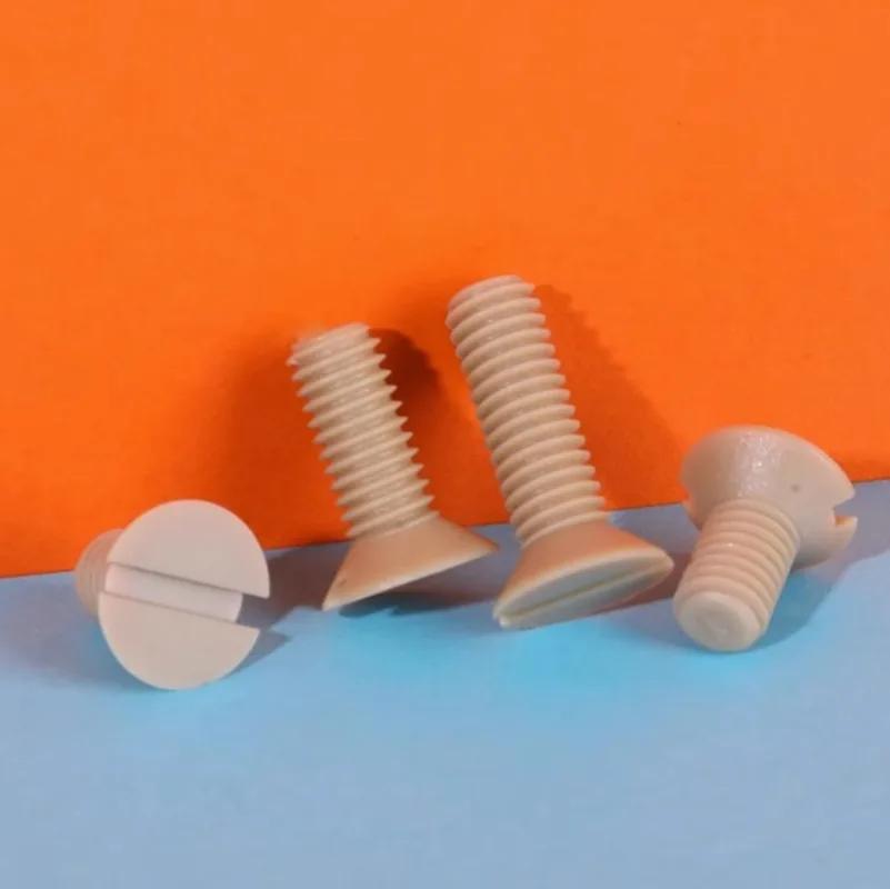 M2 M3 M4 M5 M6 M8 M10 M12 x4-50mm PEEK Nylon Schlitz Senkkopf Flachkopf Schrauben Bolzen Elektrizität Isolation Hohe Temperatur