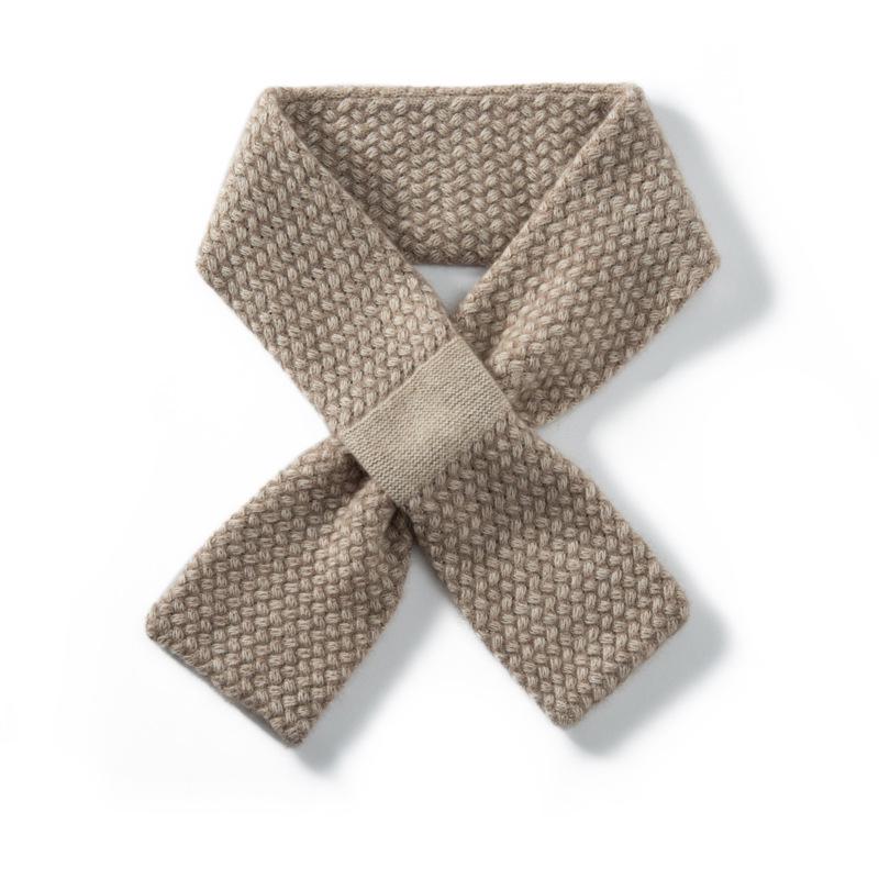 Unisex Double-Layer Cashmere Scarf: Thickened Knitted Neck Warmer for Autumn and Winter Protection