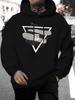 2026 Summer New Arrival Men'S Western Casual All-Match Style Fashion Men'S Hooded Sweatshirt with Unique Artistic Perspective Triangle Design Letter P