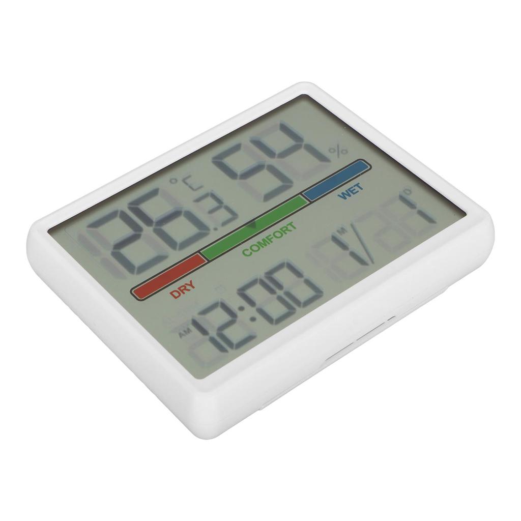 LED Desk Clock with with Temperature and Humidity Display 240mAh 1224H Digital Alarm Clock with