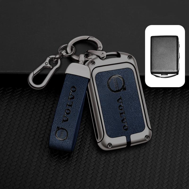 Zine Alloy Leather Car Key Case Shell Cover Holder Protection For Volvo XC60 XC40 XC90 S90 V60 S60 V90 C40 Polestar 1 Polestar 2