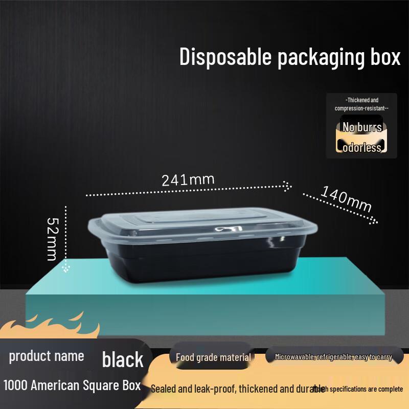 1000ml Disposable Square Food Container