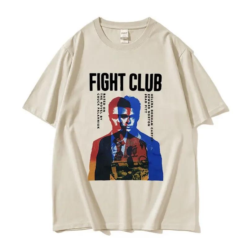 Limited Movie Fight Club Graphic Tee Shirt Unisexs Vintage Fashion High Quality Tshirt Casual Clothing Oversized Cotton T Shirts