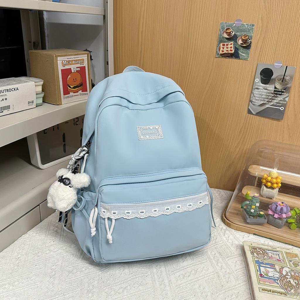 Schoolbag Spring 1011 New Japanese ins Lace Sweet Soft Girl Travel Backpack Mori Simple Backpack Women