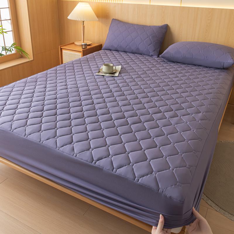 1pc Gray Mattress Cover Waterproof Bed Covers Quilted Fitted Sheet Thickened Bedsheet for Home Housses De matelas(No Pillowcase)