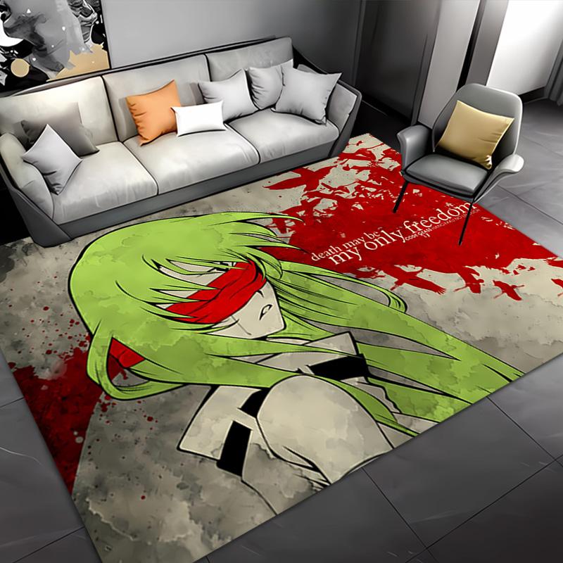 Anime Code Geass -Themed Entrance Mat,Non-Slip Mat Area Rug,Room Decor,Outdoor Decor,Kitchen Rug,Doormat - Machine Washable,Easy to Clean