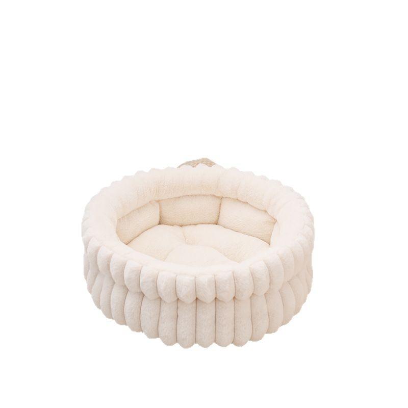 Home Plush Pet Nest Winter Cat Nest Dog Nest Warm Detachable and Washable Round Cat Nest Pet Bed Seasonal Universal Decoration