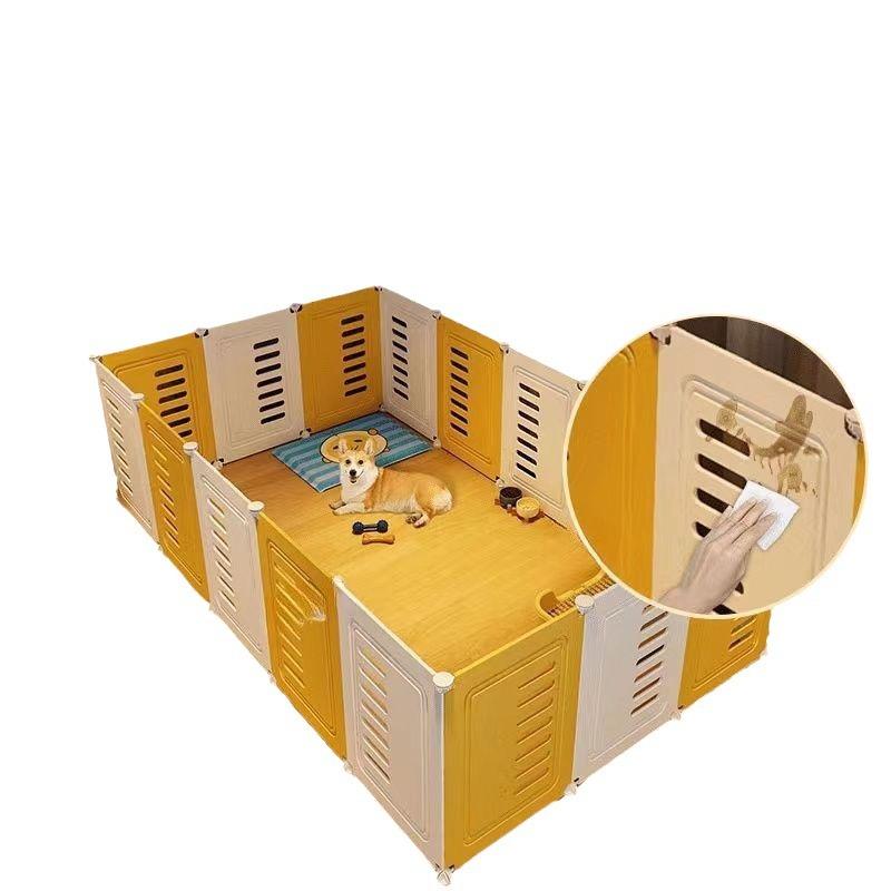 Dog Enclosure Household Small Dog Superlarge Free Space Indoor Isolation Pet Cage Training Toilet Fence Dog Den Free Combination