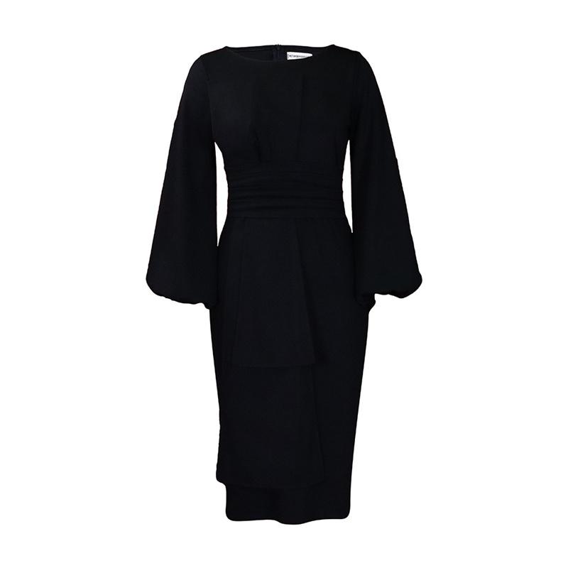 Sheath Business Women's Clothing Ol Temperament Size Dress Plus Solid Color