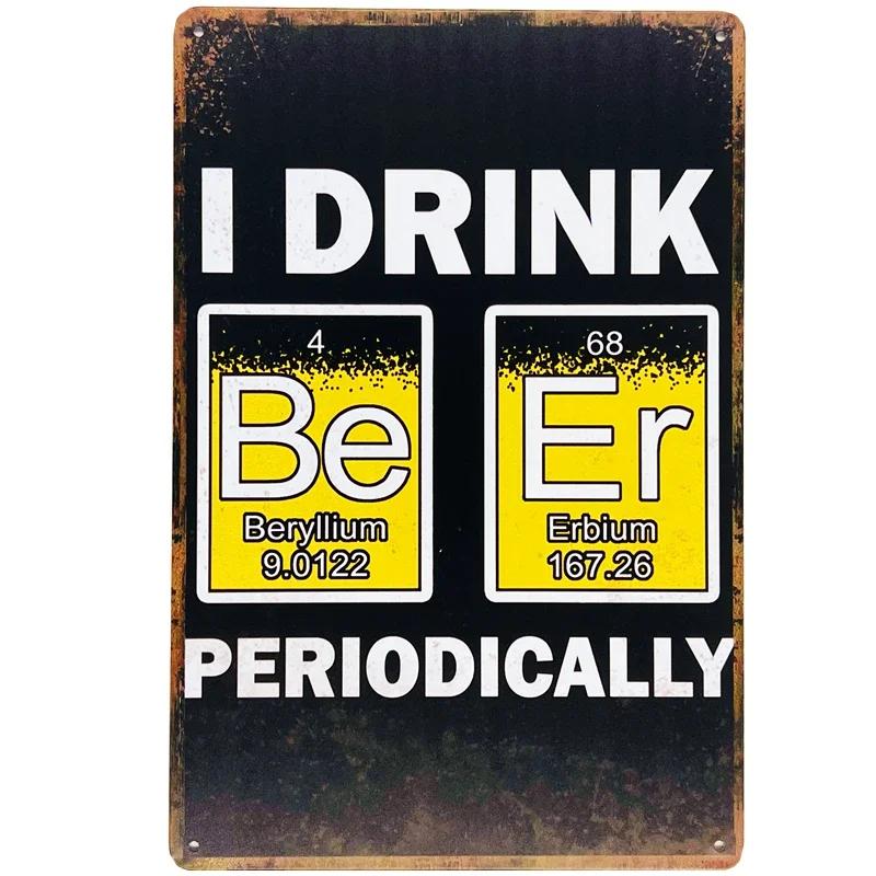 Vintage Beer Metal Tin Signs Wine Alcohol Drinker for Bar Pub Club Man Cave Kitchen Wall Decor Plaque 8x12 Inch