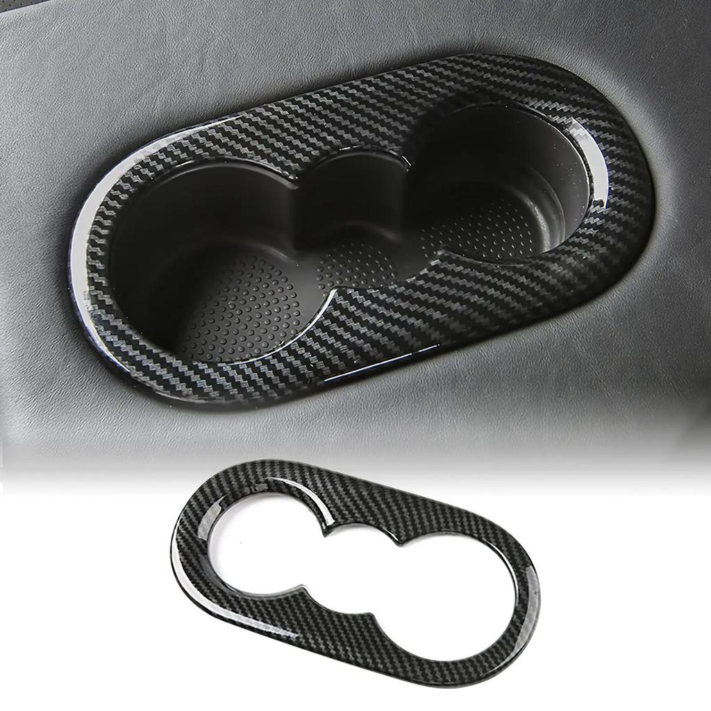Car Rear Seat Center Water Cup Holder Frame Cover for Porsche Cayenne 2018 2019 2020 2021 2022 2023 Auto Interior Decorative