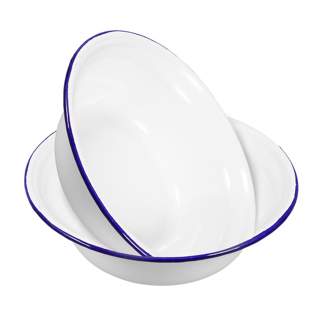 4 Pcs Food Containers Enamel Bowl Home Soup Practical Enamelware Wash Basin Simple White Creative Miss
