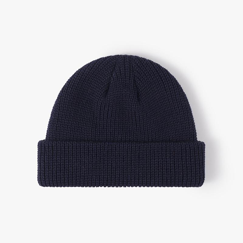 Men Women Winter Thick Warm Hat Plain Beanies for Custom Logo Minimalist Dome Knit Beanie