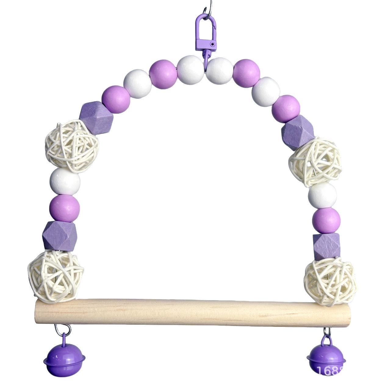 Parrot Swing & Chew Toy: Bird Cage Decoration for Cockatiels, Budgies, and Small Birds Rattan Ball Swing