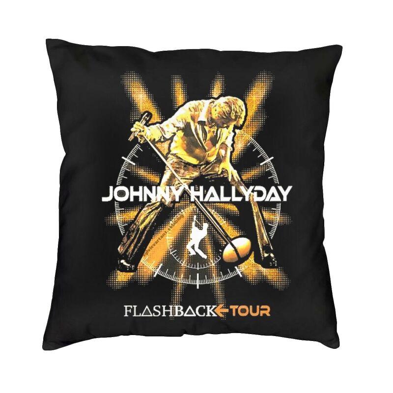 

French Rock Singer Johnny Hallyday Throw Pillow Case Sofa Luxury Cushion Cover Car Pillowcase 30x30cm