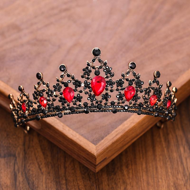 Vintage Barokke Koningin Kroon en Tiara Kristal Strass Kroon Bruids Diadeem Haar Sieraden Bruiloft Haaraccessoires Feest Tiara's