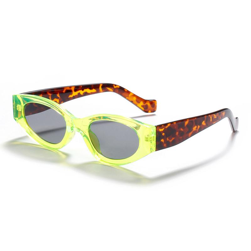 SHAUNA Fashion Small Cat Eye Sunglasses Women Fluorescent Green Leopard Eyewear Vintage Men Sun Glasses Shades UV400