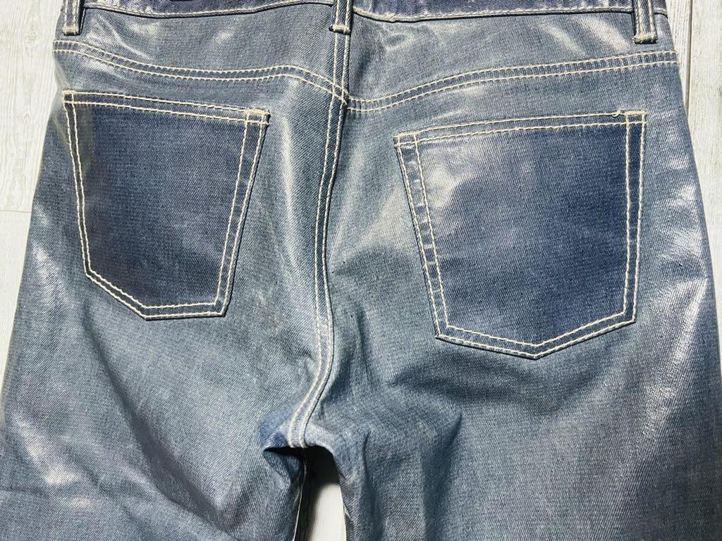 [USED] Eytys Cypress coated denim pants, dark blue, rare.