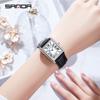 Orologio Classico da Donna Rettangolare Tank con Fibbia a Farfalla Moda Casual Orologio al Quarzo Impermeabile in Vera Pelle