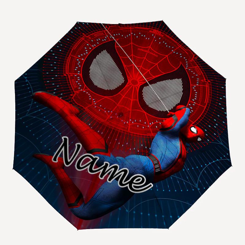 

1PC SpiderMan Homecoming - Custom Name Automatic Folding Umbrella - Compact 8-Rib Design, Durable Plastic & Iron, Daily Use S0106028