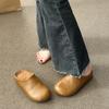 Fashion Women's Slippers Closed Toe Round Toe Suede Clogs Sandals Autumn New Retro Solid Color Flat Bottom Women's Mules Shoes