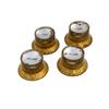 YJB PARTS Reflector Knob Inch 4pcs Made in Japan (Embossed Letters) (Relic Gold/Silver Plate)