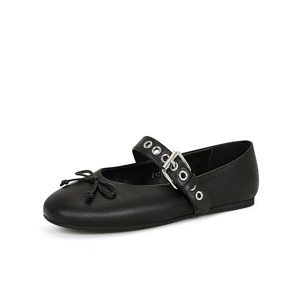 Shei Chic Girl Bow Small Fragrant Style Flat Ballet Shoes Single Shoes Women's Mary Jane Shoes