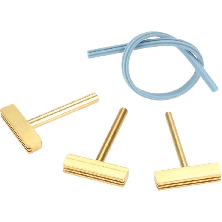 3Pcs T Soldering Iron Tips, 30W/40W/60W Brass Silicon Solder Iron T Tip with Hot Press Stripe for Repair Soft Wire Crystal Screen Strokes Broken