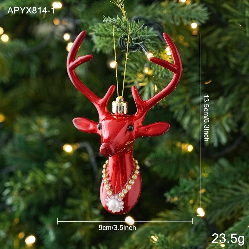Bright Red Christmas Tree Ornament Plastic Made Glossy Surface Xmas Tree Decoration Hanging Cord Included
