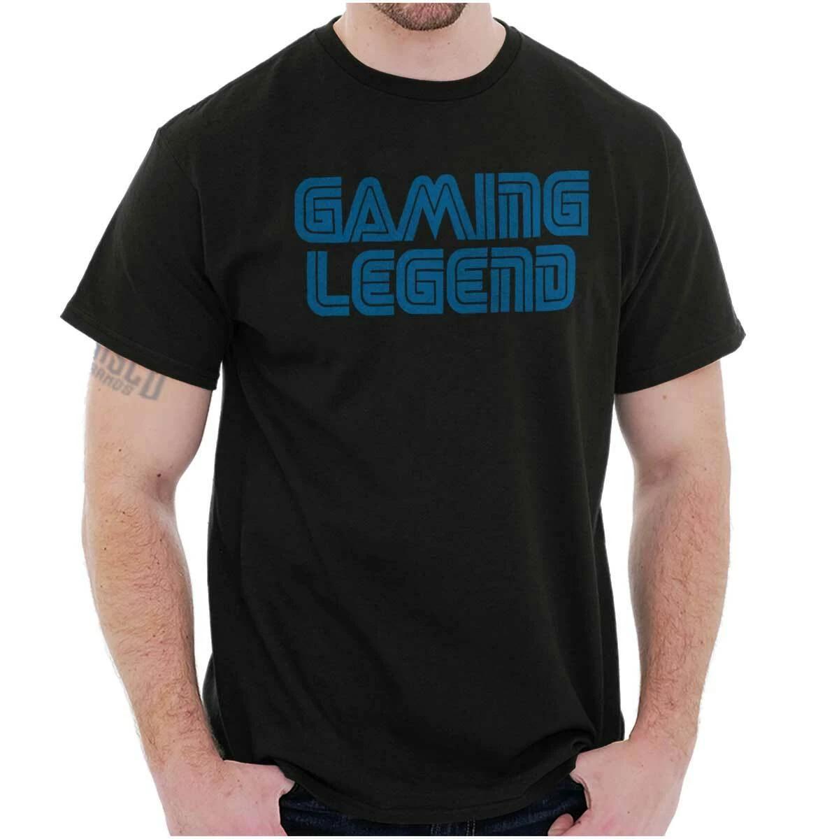 Cool Vintage Retro Video Gaming Legend Joke Womens or Mens Crewneck T Shirt Tee M