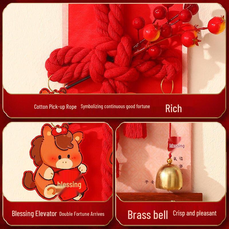 Handun Lunar New Year Fu Character Wooden Hanging Ornament