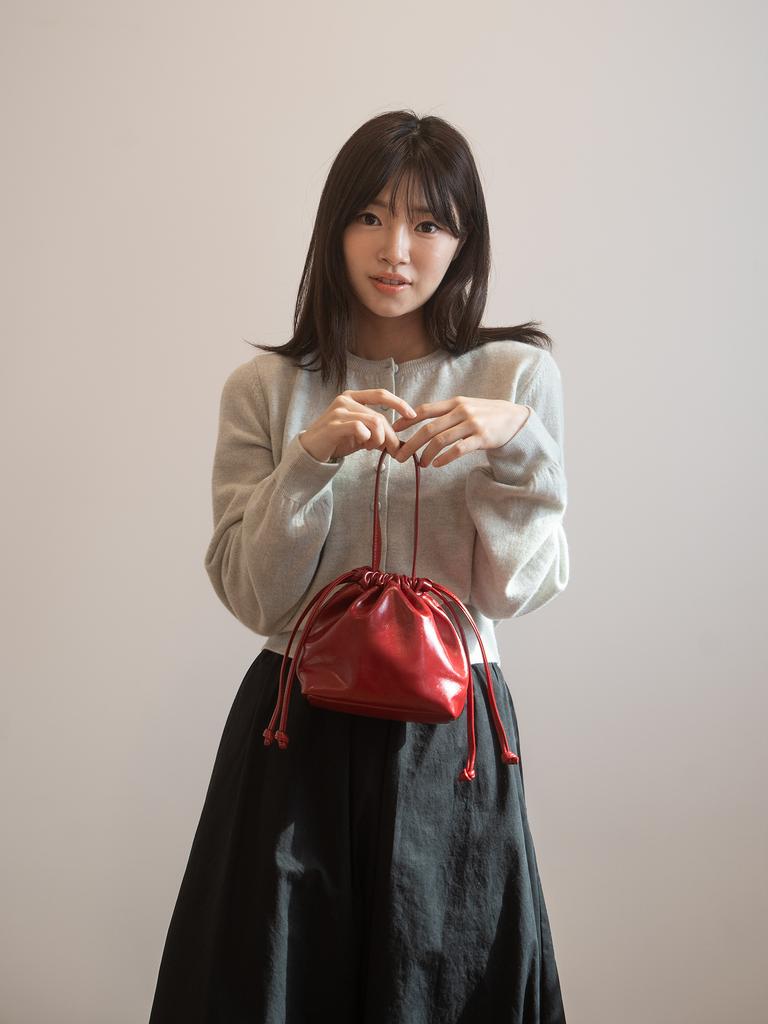 Oimo Leather Dumpling Bucket Bag - Red
