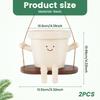 2Pcs Cute Hanging Swing Pot Decorative Hanging Swing Planter Portable Resin Head Planter  Charming Swing for Gardens