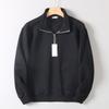 Export Orders Exported To Japan Loose Casual Stand Collar Half Zipper Fleece Hoodie Men's and Women's Autumn and Winter Fleece-lined Warm Outerwear