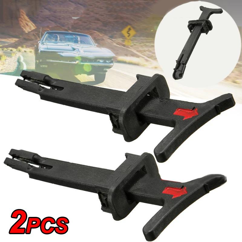 Buy 2Pc/Set Black Bonnet Hood Release Rod Lock Latch Handle Pull Catch ...