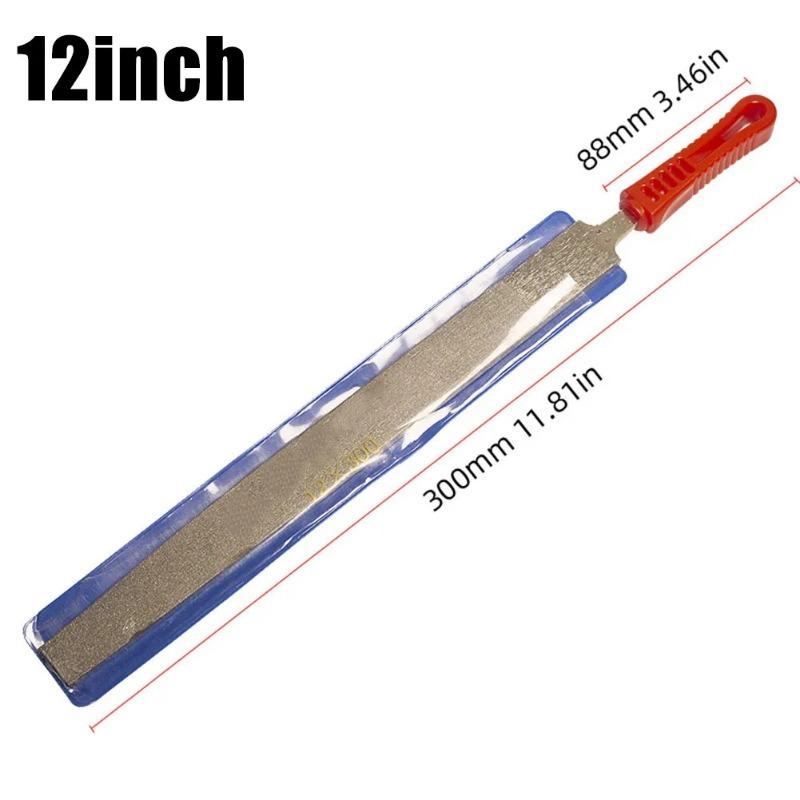 Langlebige Hochwertige Diamantflachfeile Diamantflachfeile Rot Silber Diamantnadel Flach Langlebige Handwerkzeuge