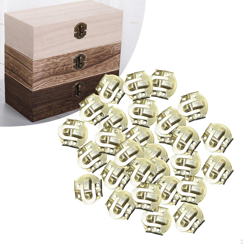 50Pcs Durtable Wooden Box latches, Hasp Locks Hardware Decoration Buckles for Trinket Box, Cabinet,