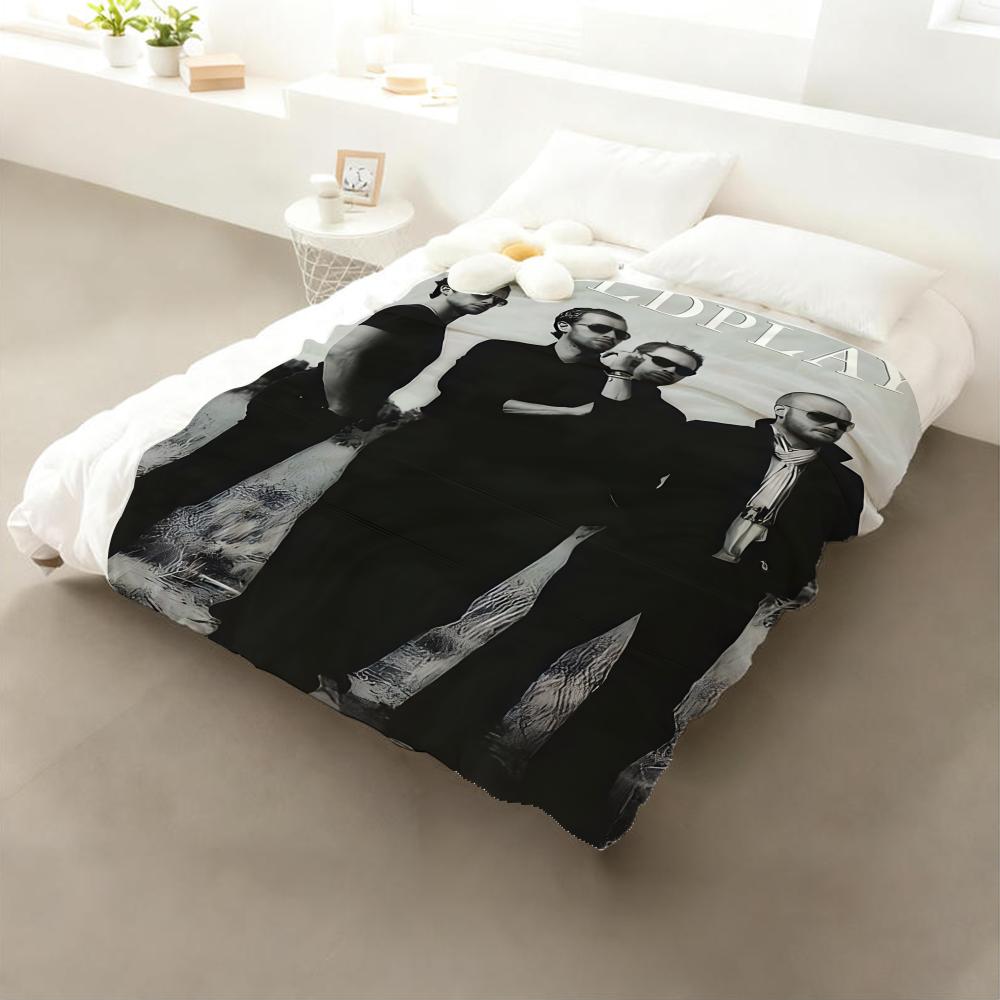 Band Coldplay Throw Flannel Throw Blanket: Soft Kid-Friendly Warm Anti-Static All Season Washable Couch Bed Home