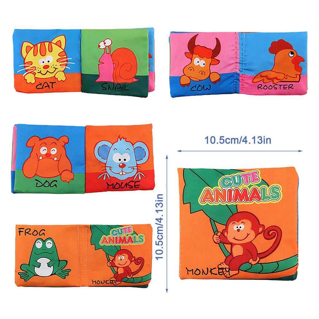 Soft Book Nontoxic Fabric Baby Cloth Books Early Education Toys 8 Page