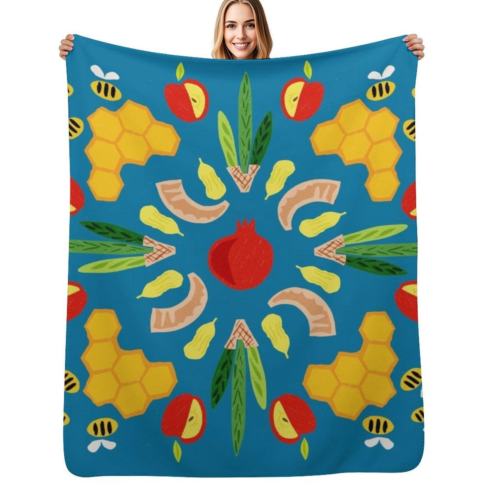 Yomim Noraim Big Blue Throw Blanket Summer Cool Breathable Blanket for Sleeping Size: 75*100cm, Weight: 230 GSM